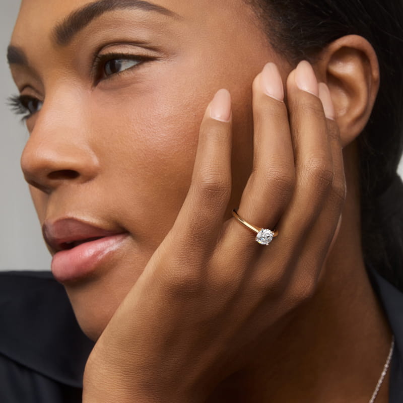 Petite Solitaire Engagement Ring in 14k Yellow Gold