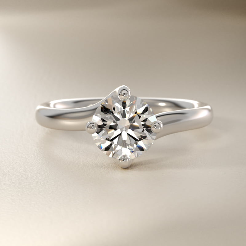 ZAC ZAC POSEN  Bypass Solitaire Engagement Ring in 14k White Gold