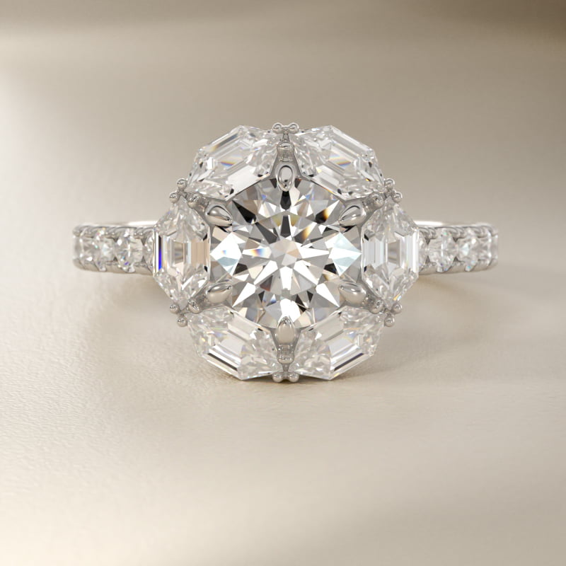 Bella Vaughan Hila Diamond Halo Engagement Ring in 14k White Gold